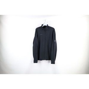 Mammut Mens Medium Spell Out Snow Zip Pullover Long Sleeve Sweater Top Black